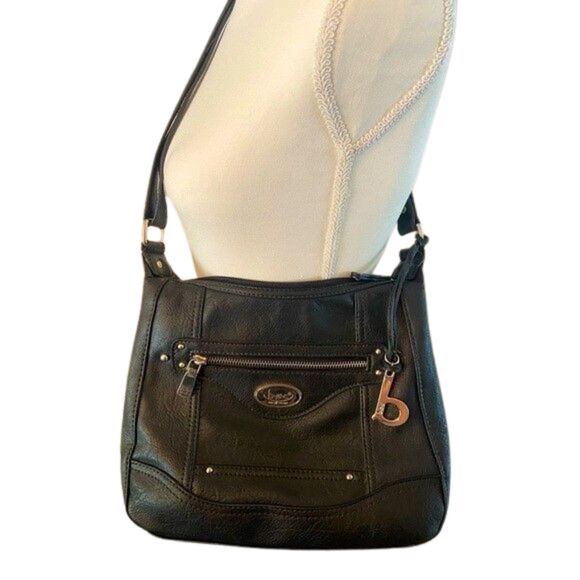 BOC Brown Crossbody Bag w/ Built-In Phone Charger USB Pocket Pre-Owned - Picture 3 of 5